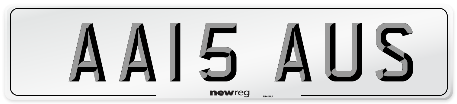 AA15 AUS Number Plate from New Reg